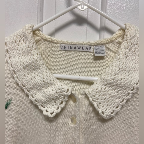 Vintage Short Sleeve Rose Sweater Size Large - Picture 6 of 6